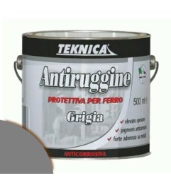 Smalto antiruggine GRIGIO Primer Fondo per ferro alta copertura 2,5 LT TEKNICA